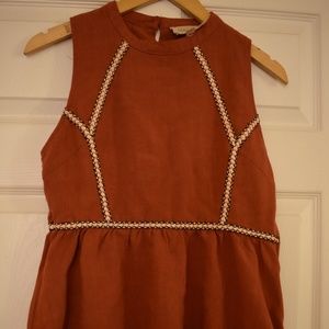 Burnt Orange Peplum Top